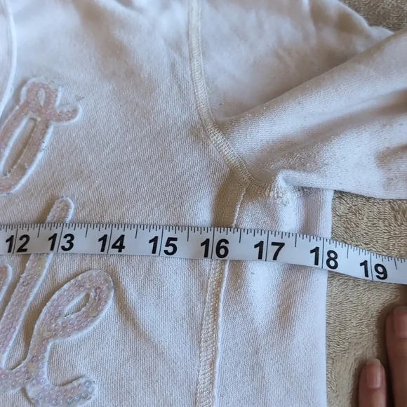 Aeropostale Sparkly Off-White Zip-Up Hoodie - Picture 3 of 6